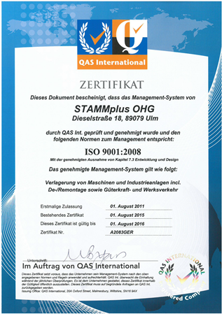 ISO 9001:2008 renewed